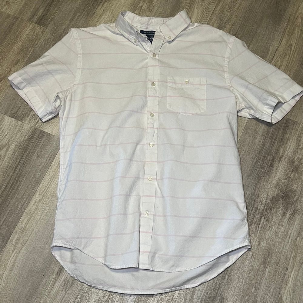 Old navy slim fit men's large pink stripes
